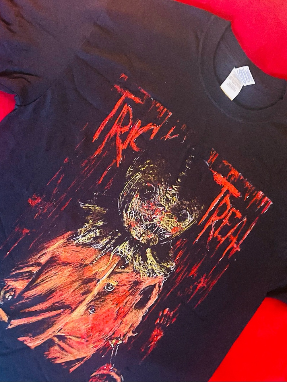 Black Graphic Scarecrow Print Men's T-Shirt